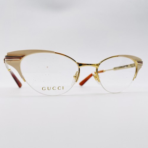 Gucci eyeglasses gold half rim - gold,