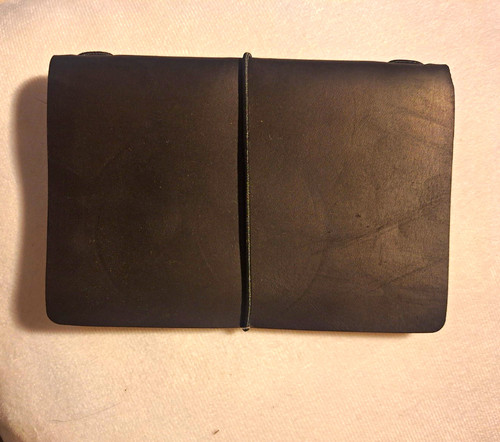 Black refillable leather - refillable,