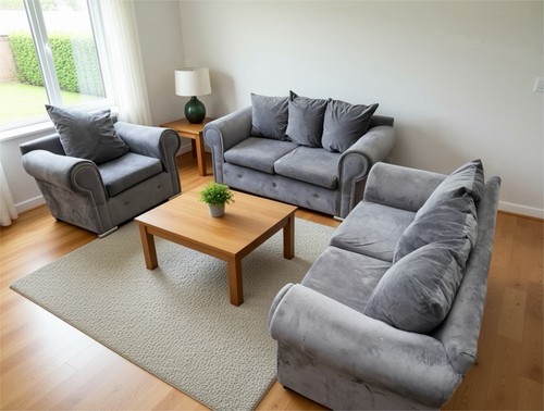 Comfortable grey velvet - velvet, 3
