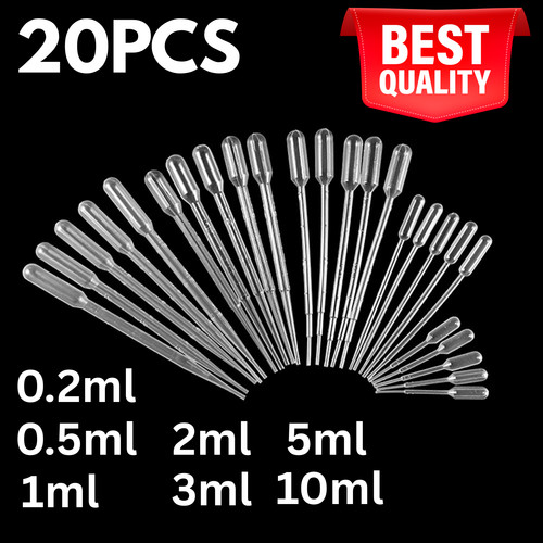 20x clear plastic pipettes - 20x,