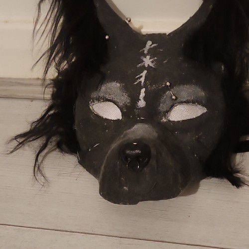 Black animal felt full face - black,