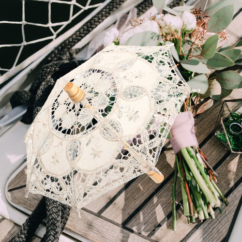 Lace umbrella parasol bride - lace,