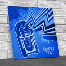Retro Jukebox Music Box Vintageinspired Design Blue Canvas Print Large Picture