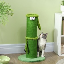 Cat Scratching Post with Sisal Rope Cover, Large Base, 63cm Tall, Green