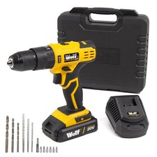20v Cordless Drill Combi Driver High Power Electric Screwdriver Wolf Set