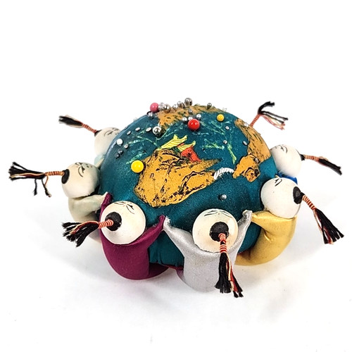 Vtg chinese silk - pin, cushion