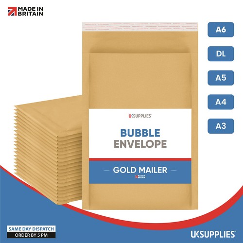 Gold padded bubble envelopes - padded,