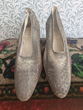 ANTIQUE SHOES EDWARDIAN-1920s LAME ORIGINAL VINTAGE