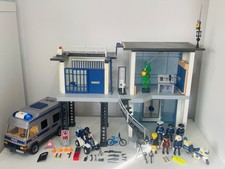 Playmobil Police Station 5182 Riot Van 4023 Quad and Motorbike Playset Bundle