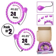 Hula Hoop Weighted Smart Hoola w/Ball Thin Waist Fitness Weight Loss 24 Knots