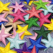 2 or 10 Star Iron On Patch Sew On Star 3cm Applique Patches Choice of 22 Colours