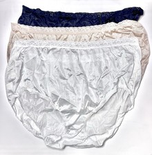 HANES Size 12 White Shiny Semi Sheer Nylon Brief Leg Panties Vintage