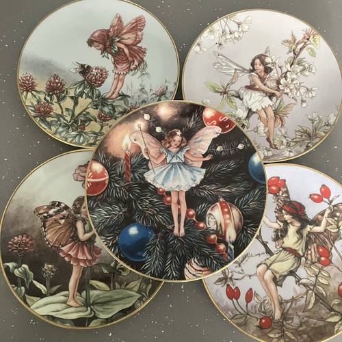 Vintage flower fairy plates - vintage,