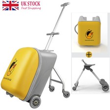 Ride on Suitcase for Kids Travel Luggage Carry-On Trolley Bag Spinner Wheels UK