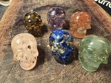 1x Orgonite Gemstone Crystal Skull – 3cm Healing Skull – Choose Your Type