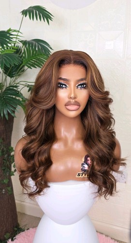 Brown human hair wig - brown,
