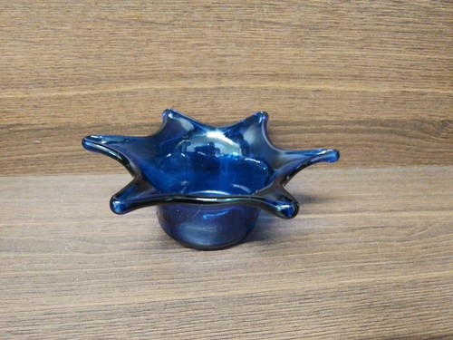 Bristol blue glass dish - blue,