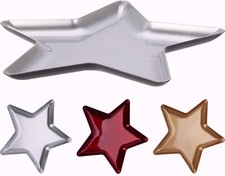 Christmas Star Dinner Charger Plate Set of 4 Metallic Xmas Decor Red Gold Silver