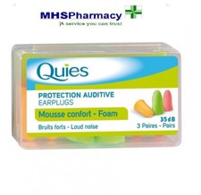 Quies Foam Ear Plugs x 3 Pairs (2 boxes of 3 pairs)