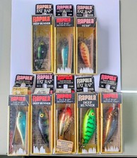 Lot 8 Rapala Rattlin' Fat Rap 1990's vintage FR-5 , FR7 Finland, Irland