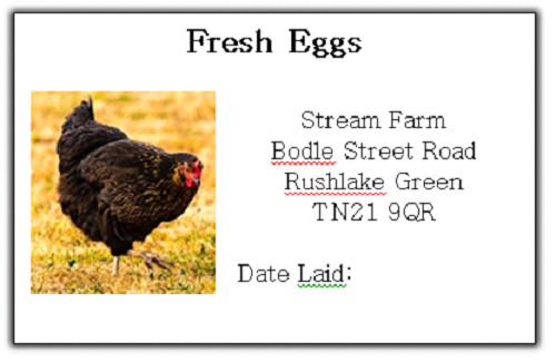 Egg box labels - egg, personalised