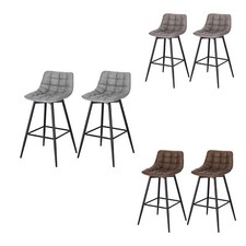 2/4/6x Bar Stools Retro Faux Leather Upholstered Barstool Pub High Counter Chair