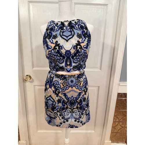 Jovani navy lace illusion - -,