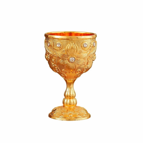 Embossed metal chalice goblet - embossed,