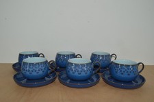 Denby Midnight Blue - Set of 6 x Tea / Coffee Cups and Saucers (#C1)