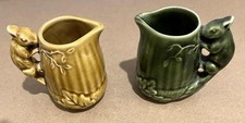 Pair of SylvaC 1993 Oak Leaf & Squirrel Creamer Jugs – Vintage Pottery 🐿️🍃
