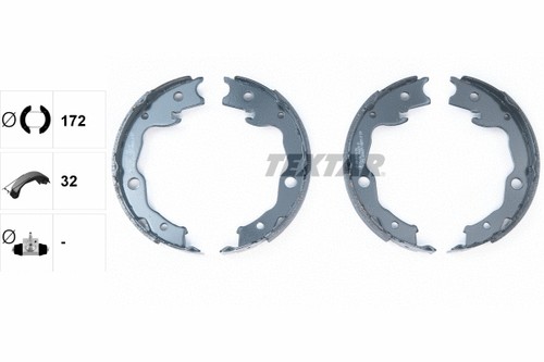 Rear brake shoe set - shoe, parking