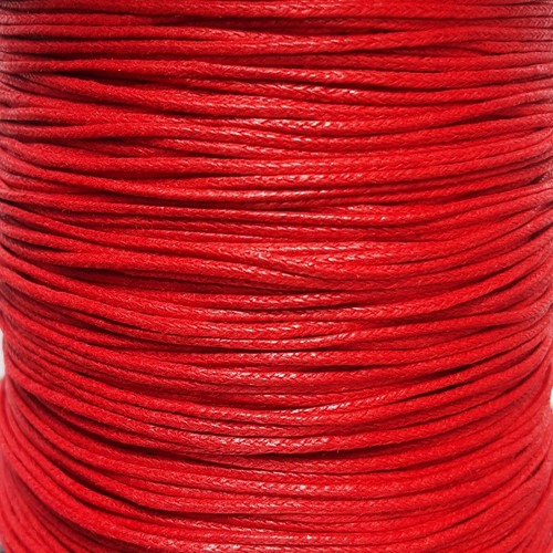 Red waxed cotton cord 70m - waxed,