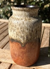 Vintage 1970's West German Scheurich Ceramic Fat Lava Vase #237-75 Beige Brown
