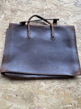 Leather Saddle Briefcase Dark