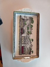 Vintage Portland Pottery Railway Train Locomotive Express Cream Ceramic Tray