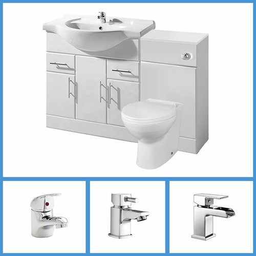 850mm gloss white bathroom - 850mm,