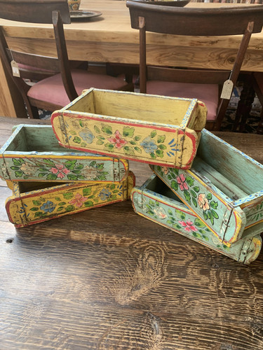 Hand painted wooden brick - wooden,