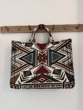 Zara Aztec Tote Bag Shopper Geometric Print Blogger Bag