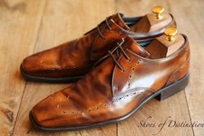 Jeffery West Tan Brown Leather Derby Shoes Men's UK 8 US 9 EU 42