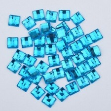 Square Crystal AB Rhinestones Flatback Acrylic Gems Stones Glue On - AQUAMARINE
