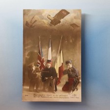 WW1 Military Postcard 1916 Real Photo Aircraft Shot Down Allies Bayonet Rifle