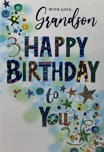 Grandson birthday card stars - card,