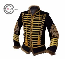 Military Uniform Napoleonic Hussar Jacket Piping Tunic Pelisse Jimi Hendrix Coat