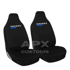 FOR NISSAN NAVARA NP300 - FRONT SEAT COVERS HEAVY DUTY WATERPROOF BLACK