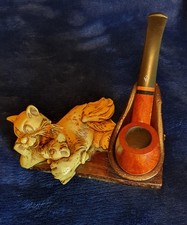 Vintage Antique Art Deco 1930's Novelty Pipe Stand With New Tobacco Pipe