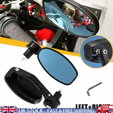 Motorcycle 7/8" Bar End Oval Rearview Mirrors For Suzuki GSF600 1200 1250 Yamaha