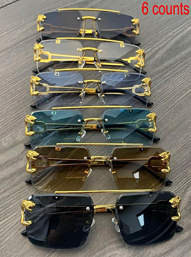 Rimless rectangle sunglasses - rectangle,