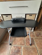 Mobile Nail Technician Foldable Table with Hand Rest & Drawer for Nails UK