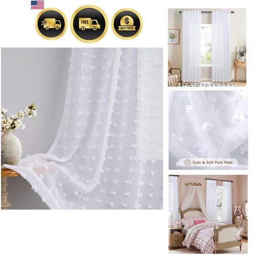 White sheer curtains - white,