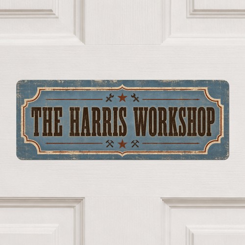 Personalised workshop door - personalised,